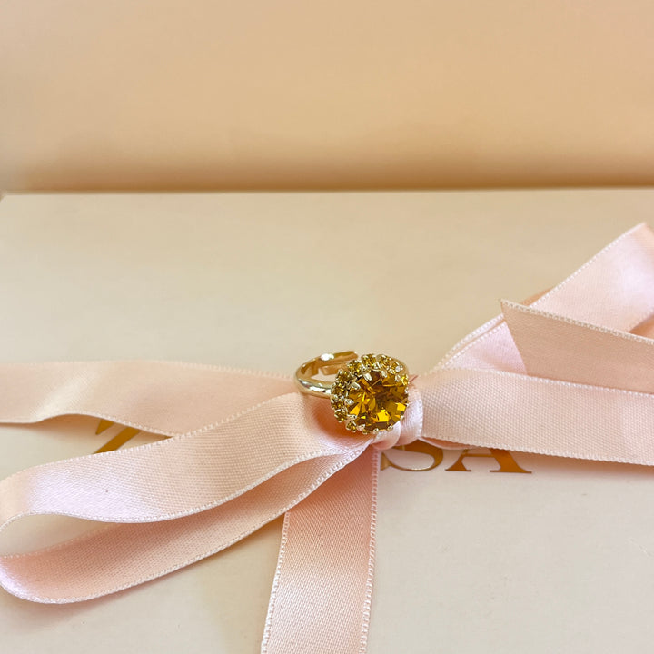 Topaz swarovski crystal ring
