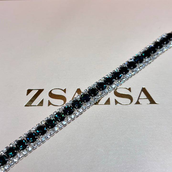 Navy blue rhinestone bracelet