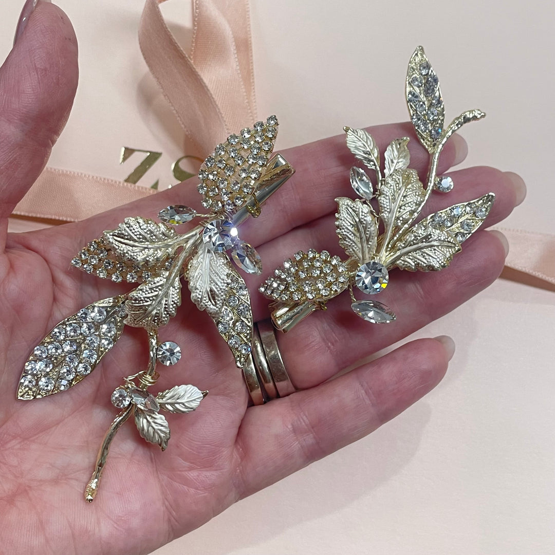 Leaf hair clip set of 2