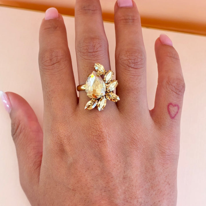 Champagne teardrop gold plated set