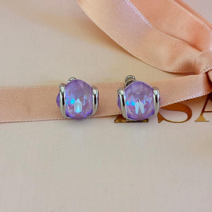 Murano lilac pendant silver set