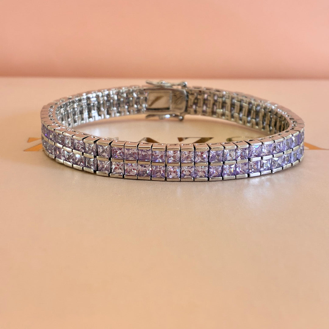 Squares Lilac zircone bangle