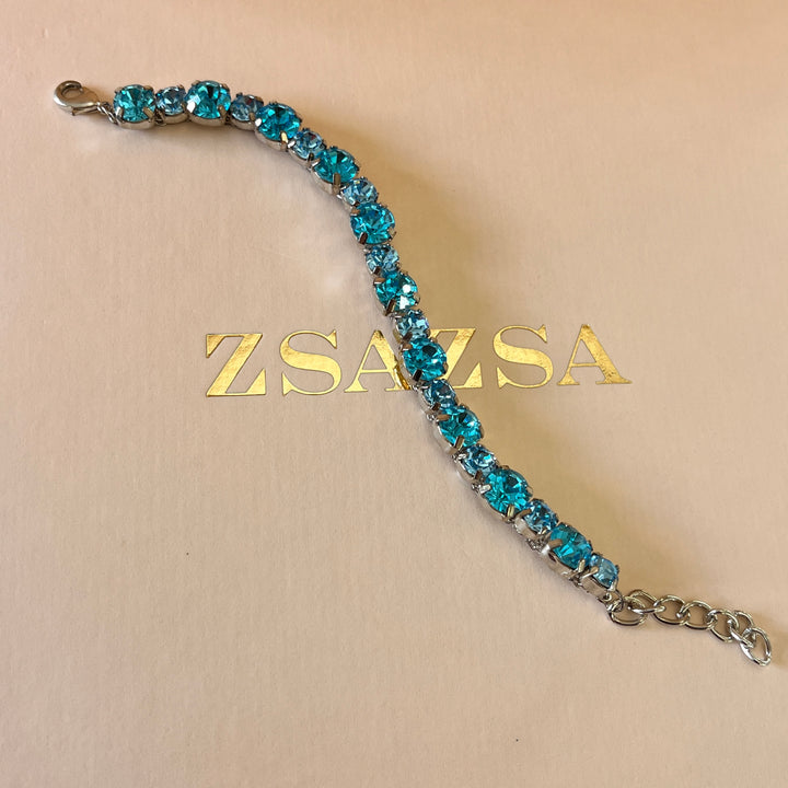 Turquoise Swarovski crystals bracelet