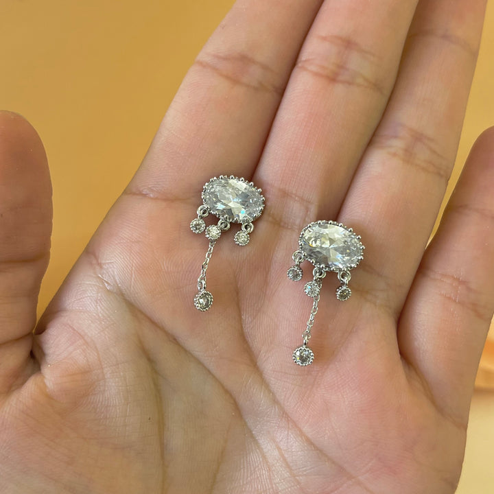 Silver zircone earrings