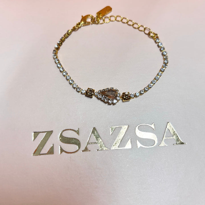 Marquiese and teardrop bronze rhinestone set