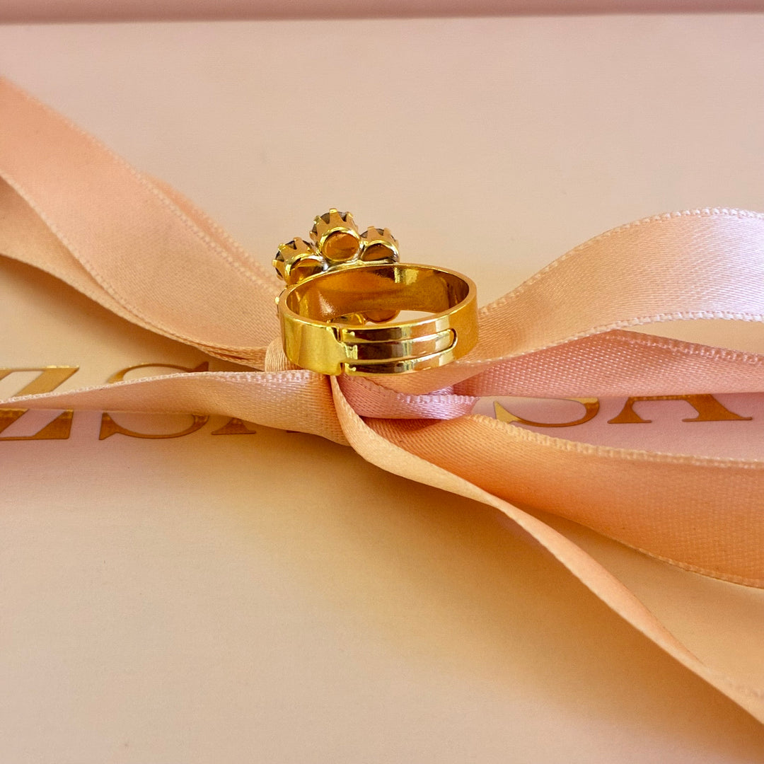 Royal blue Preciosa crystals gold plated flower set