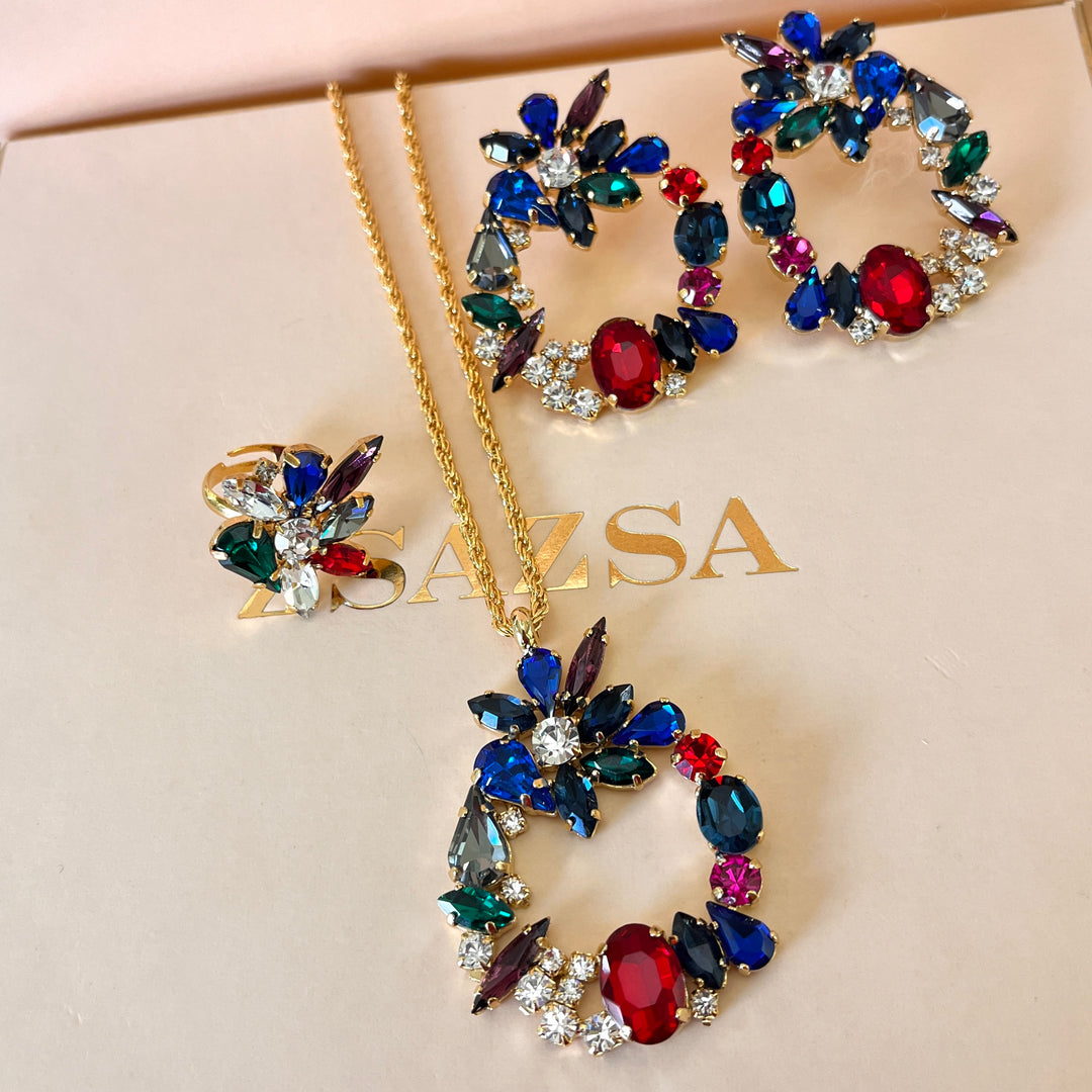 Multicolour Swarovski crystals set