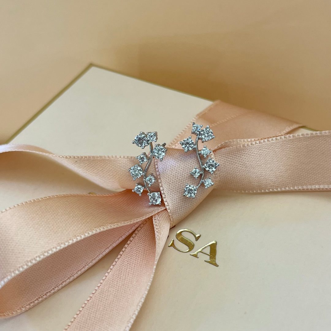 Silver zircone earrings