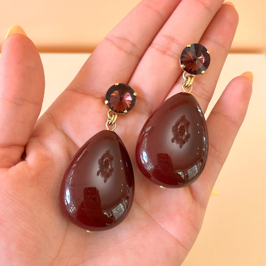 Purple preciosa crystals earrings