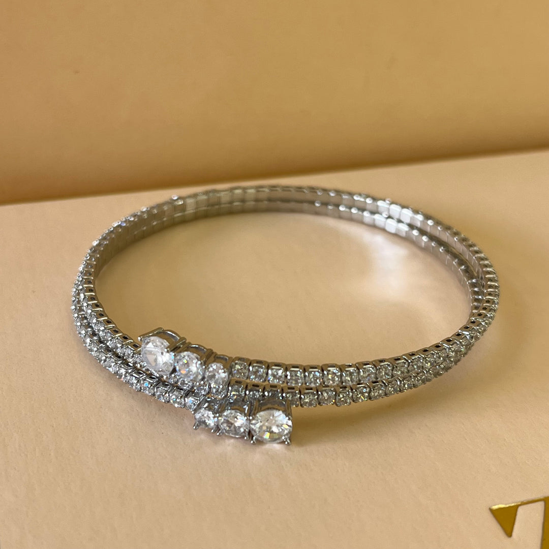 Silver zircone bangle
