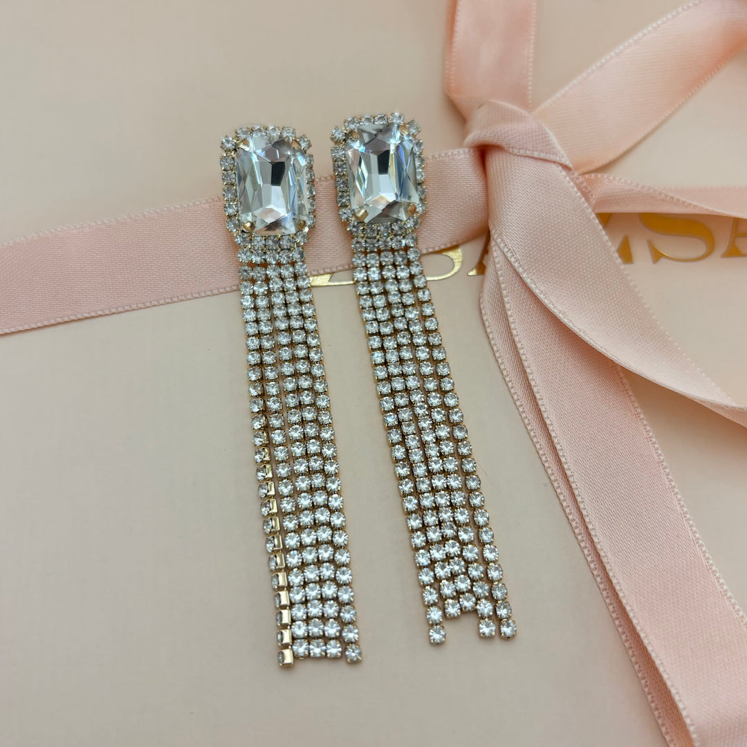 Square fringe earrings