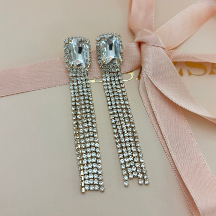 Square fringe earrings