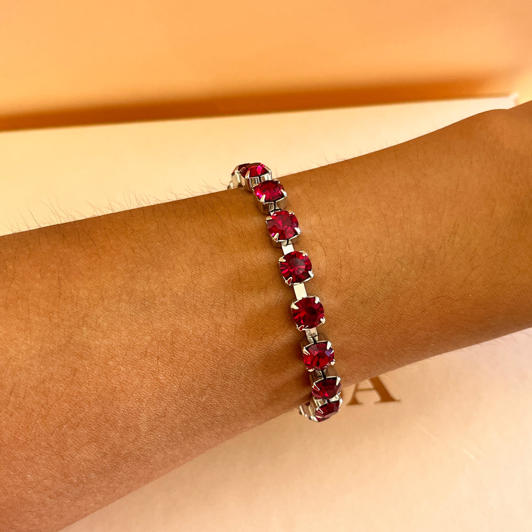 Dark red Swarovski crystals bracelet