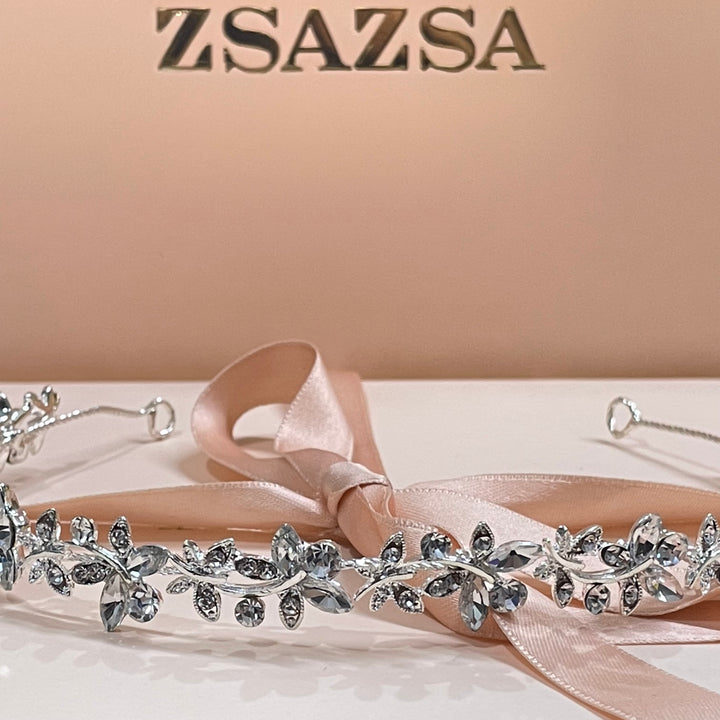 Silver butterflies flexible headpiece