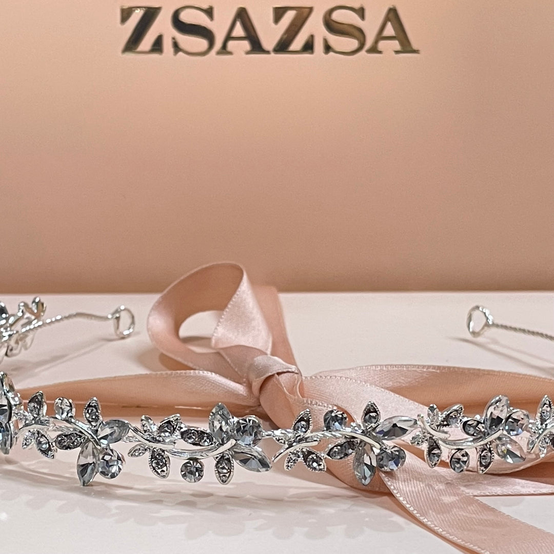 Silver butterflies flexible headpiece