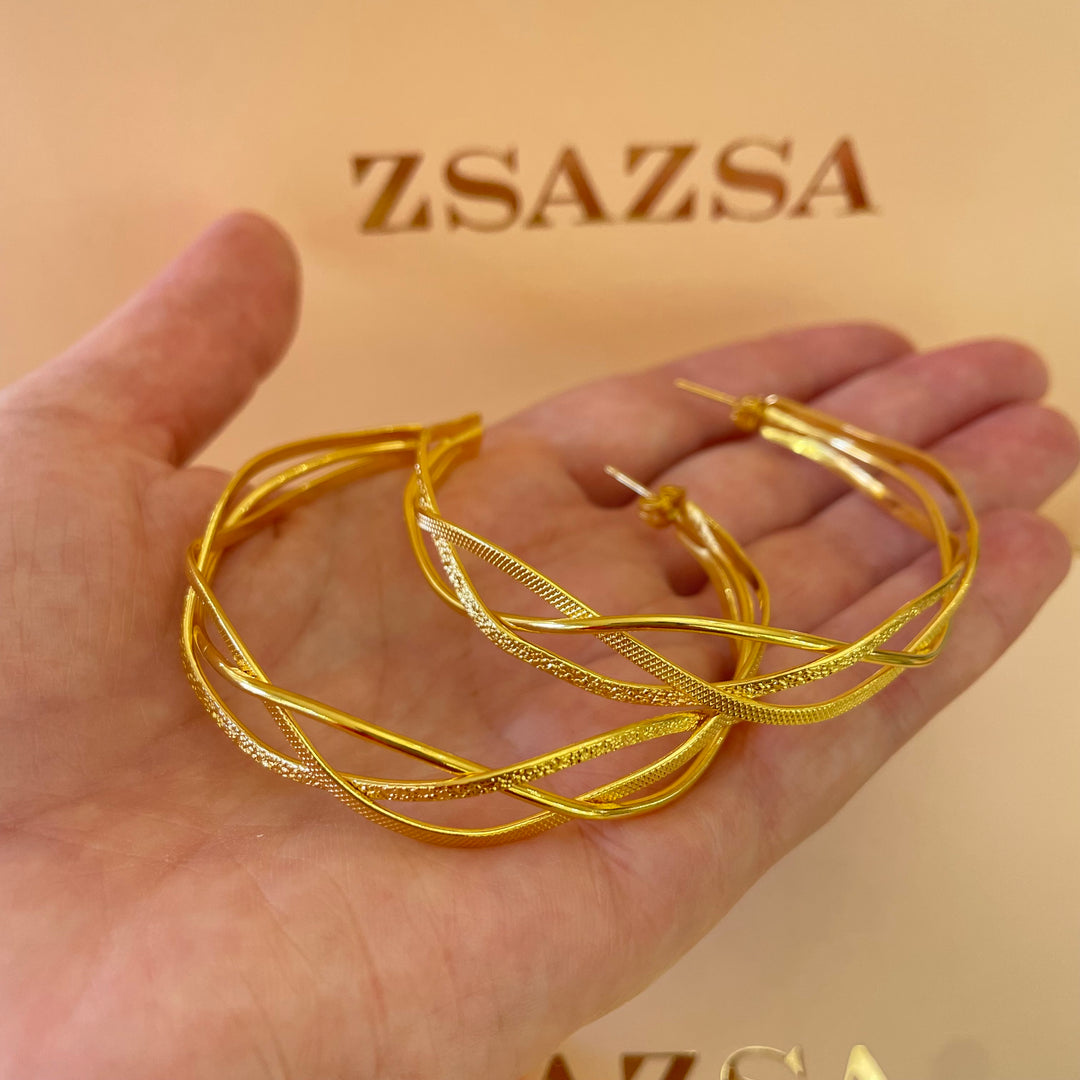 Twisted gold handmade set