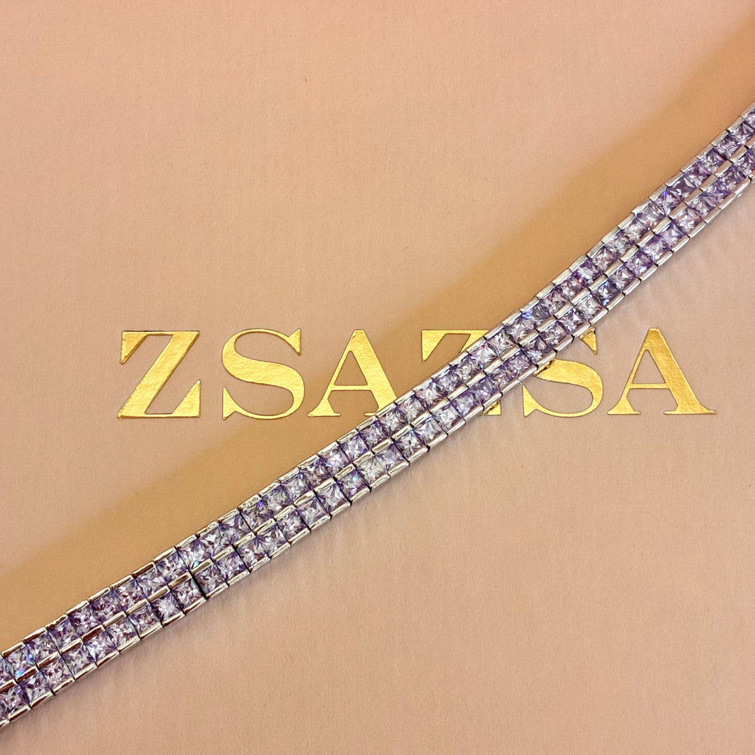 Squares Lilac zircone bangle