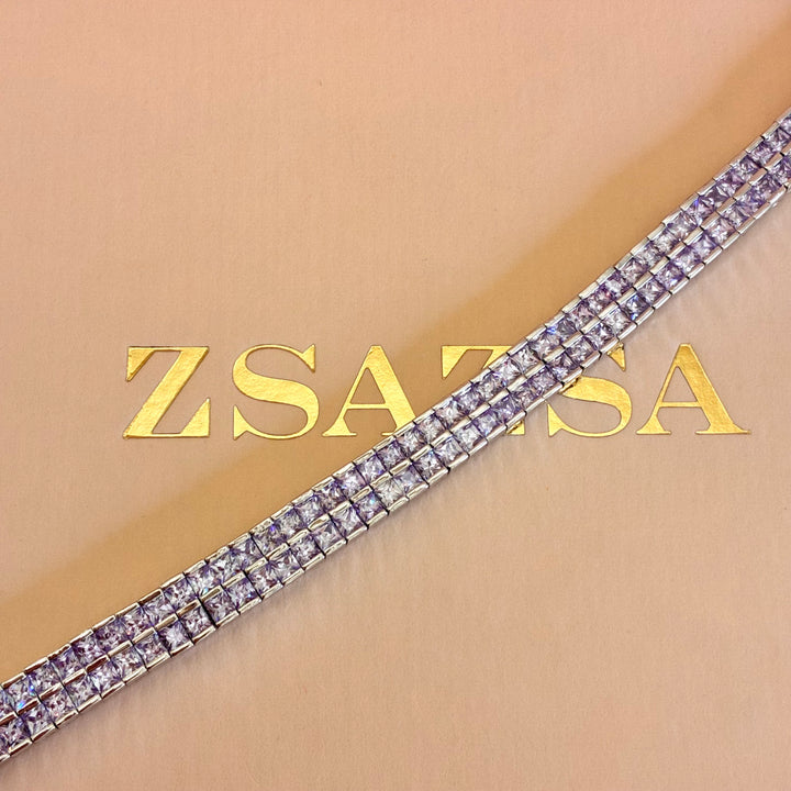 Squares Lilac zircone bangle