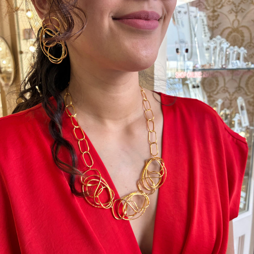 Twisted gold handmade set