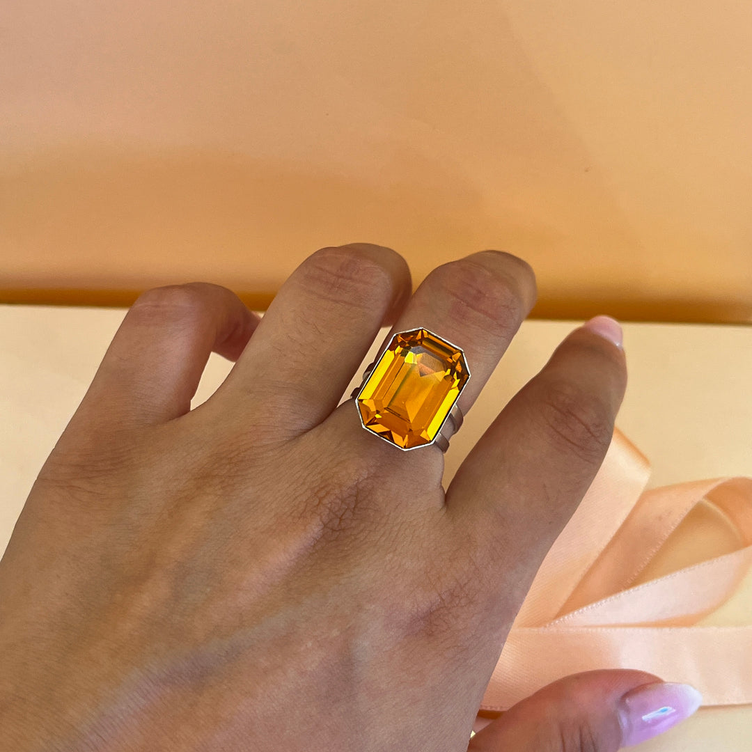 Topaz Swarovski crystal ring