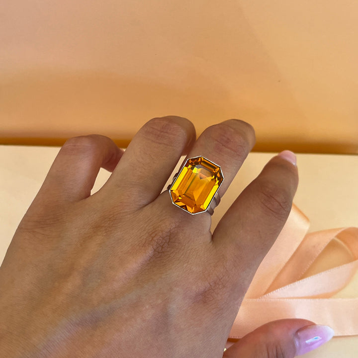 Topaz Swarovski crystal ring