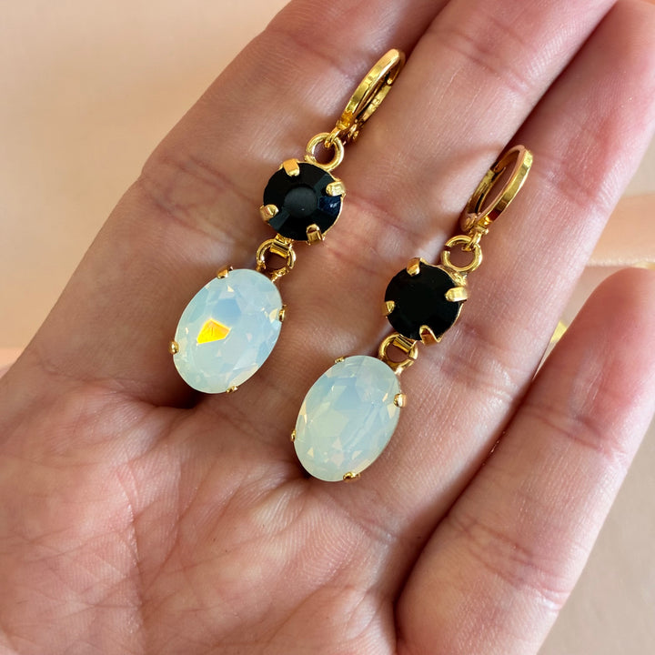 Black and white preciosa crystals set