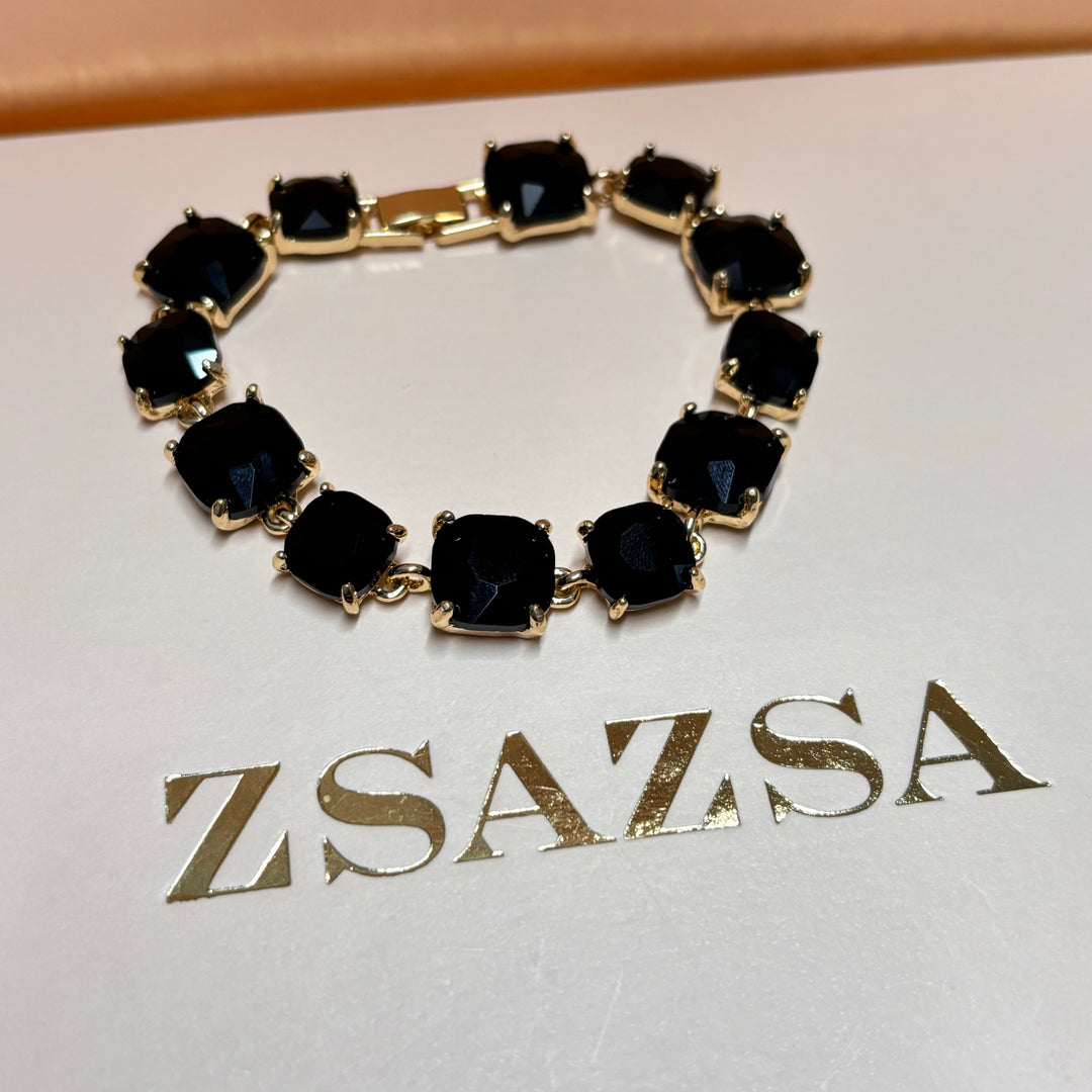 Black rhinestone gold set