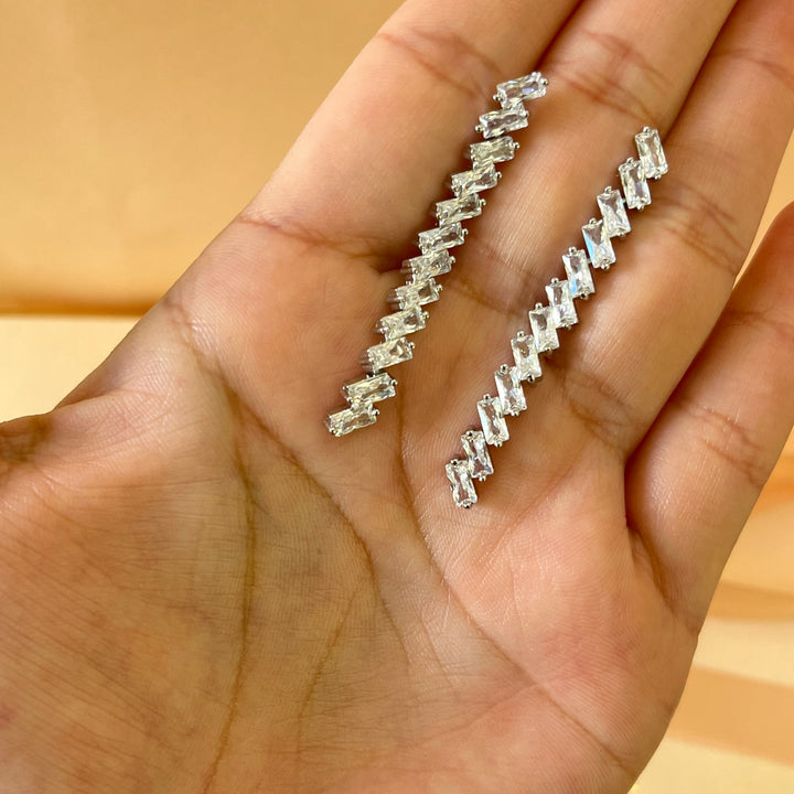 Baguette silver zircone set