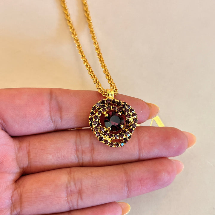 Purple twisted preciosa crystal pendant