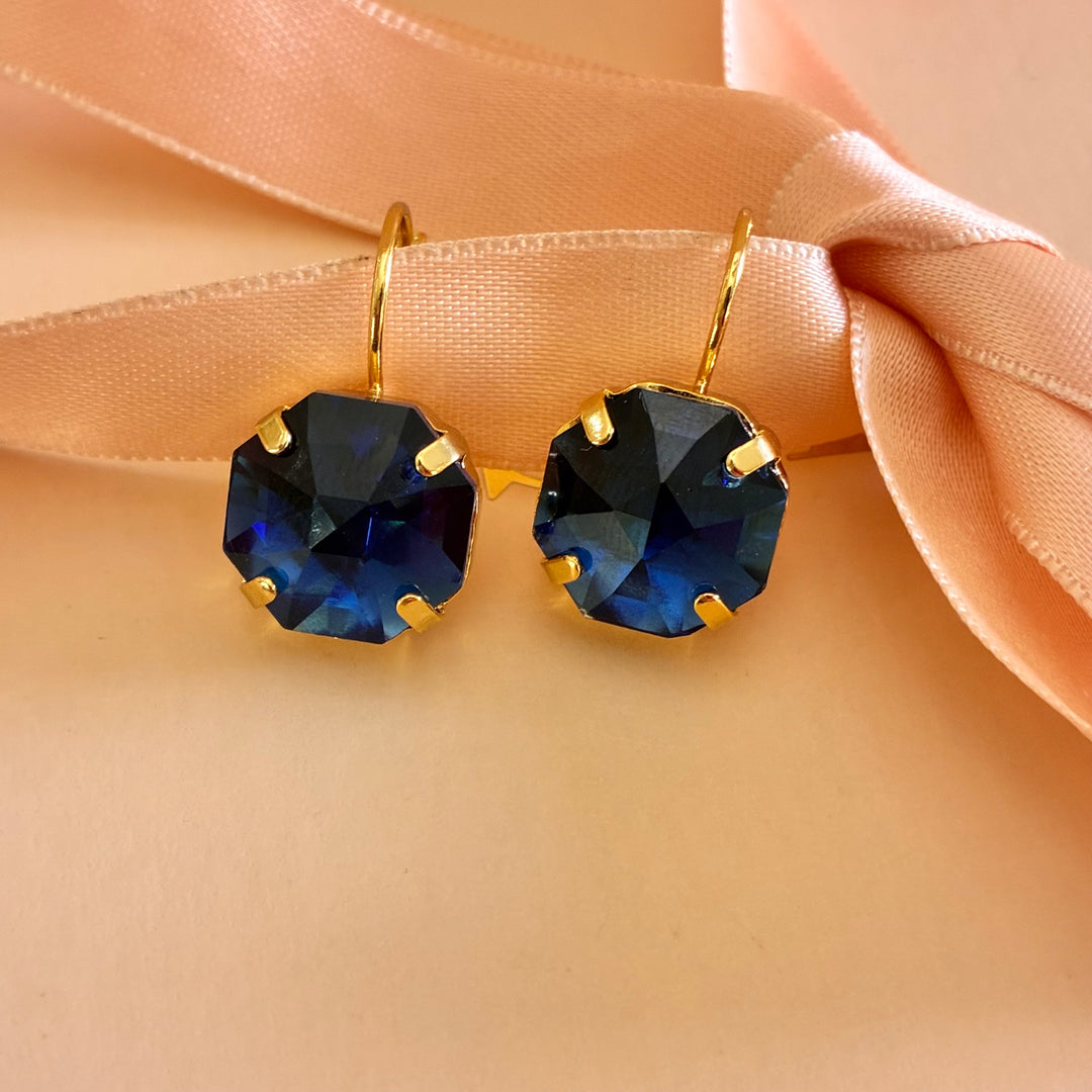 Navy blue Swarovski crystals hooks
