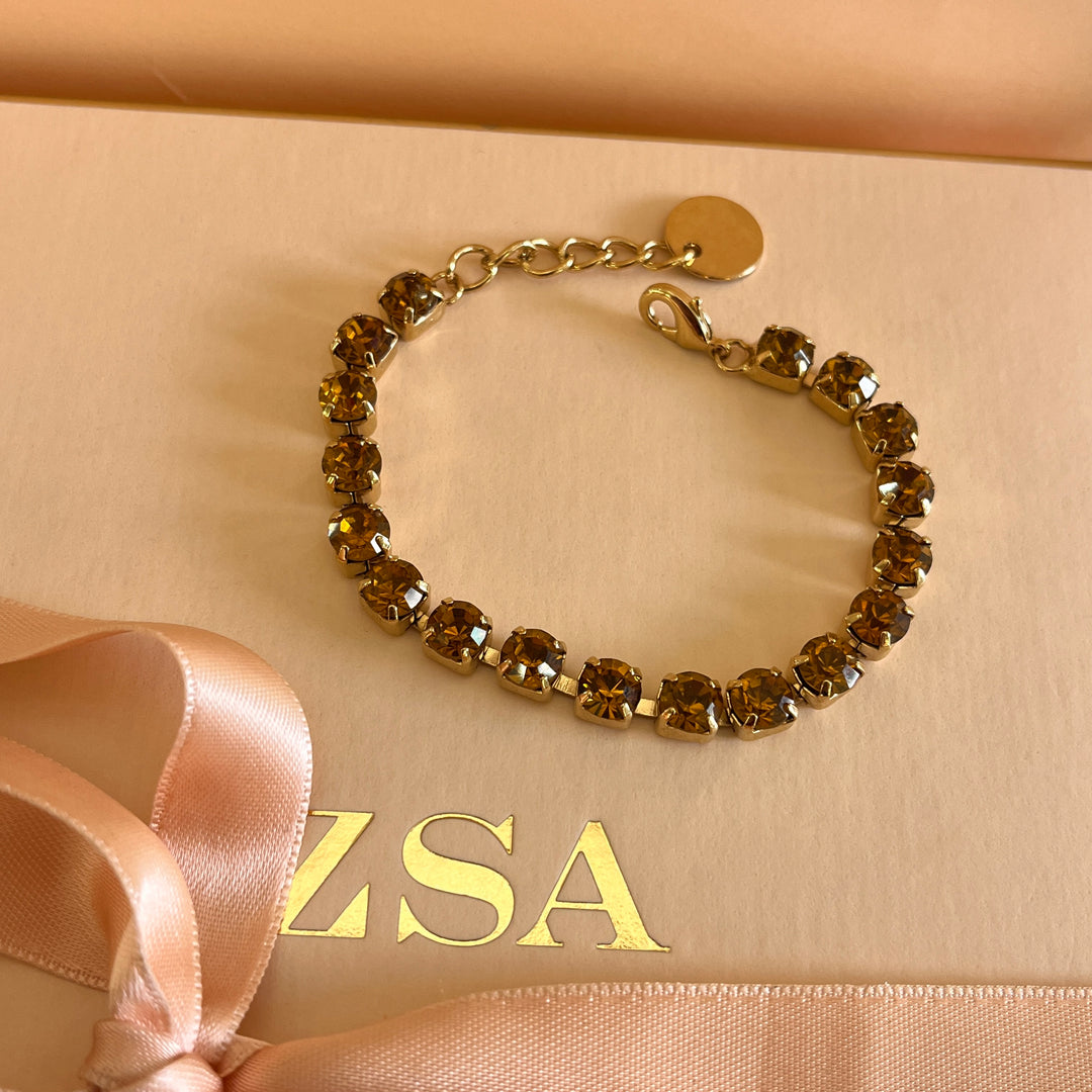 Intense topaz Swarovski crystals bracelet