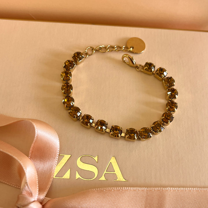 Intense topaz Swarovski crystals bracelet