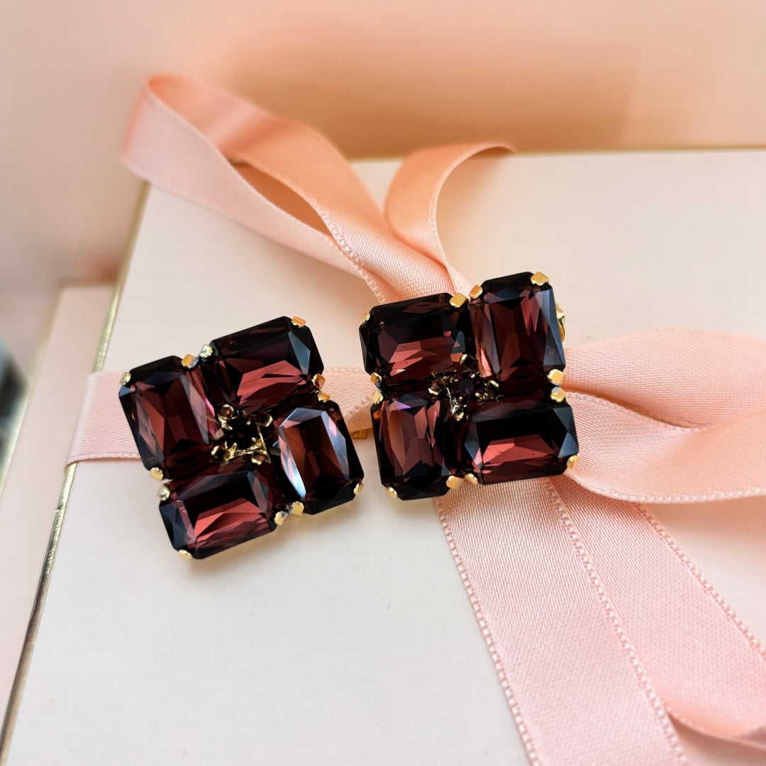 Purple preciosa crystals studs