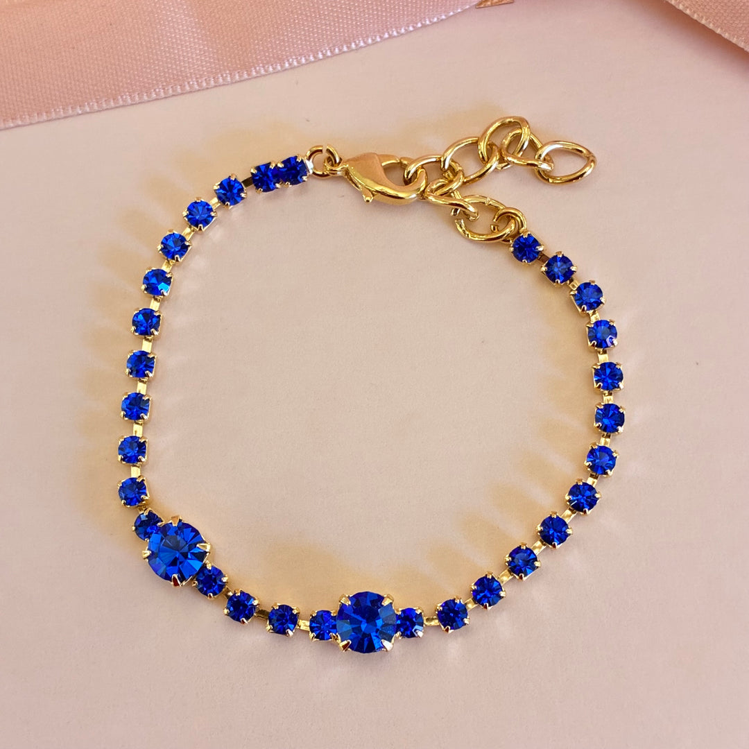 Royal blue Swarovski crystals bracelet