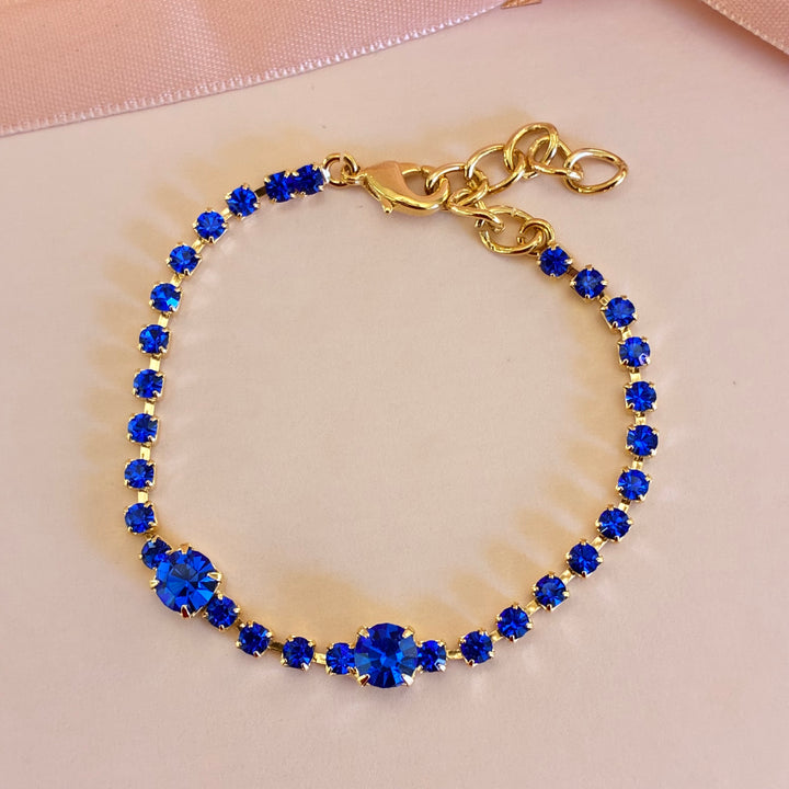 Royal blue Swarovski crystals bracelet