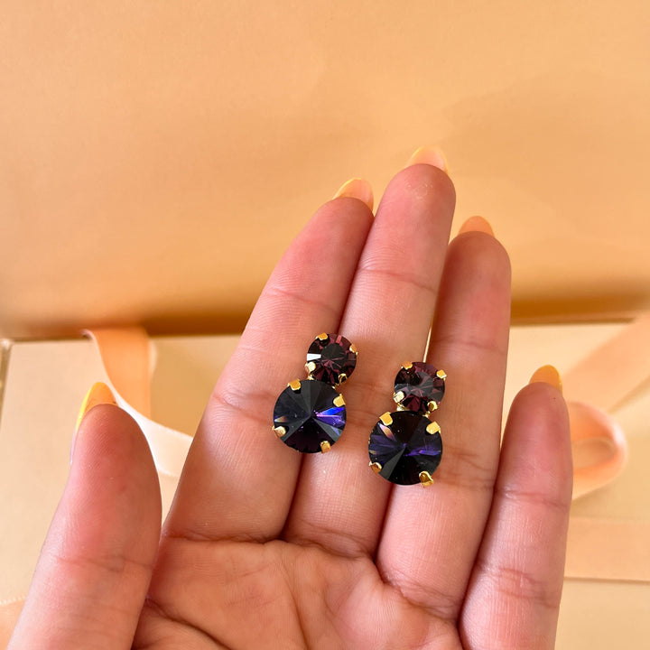 Purple preciosa crystals studs
