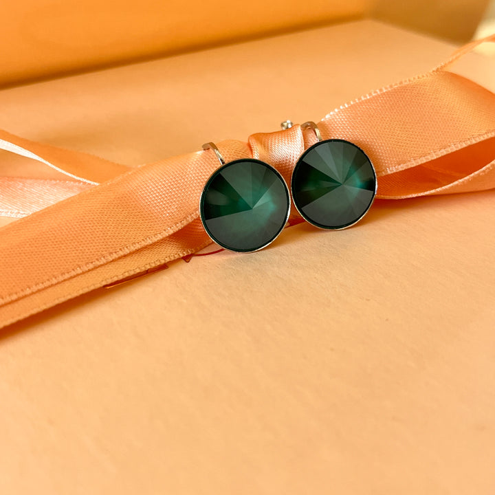 Dark green Swarovski crystals set