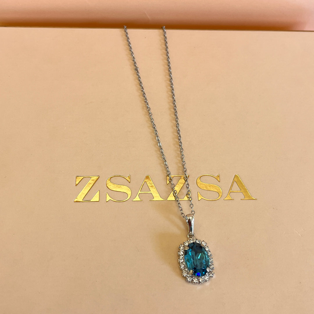 Verdemar oval preciosa crystals pendant