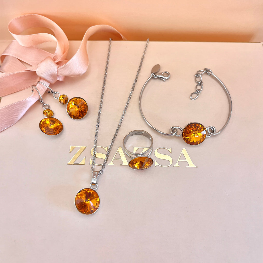 Topaz Swarovski crystals set