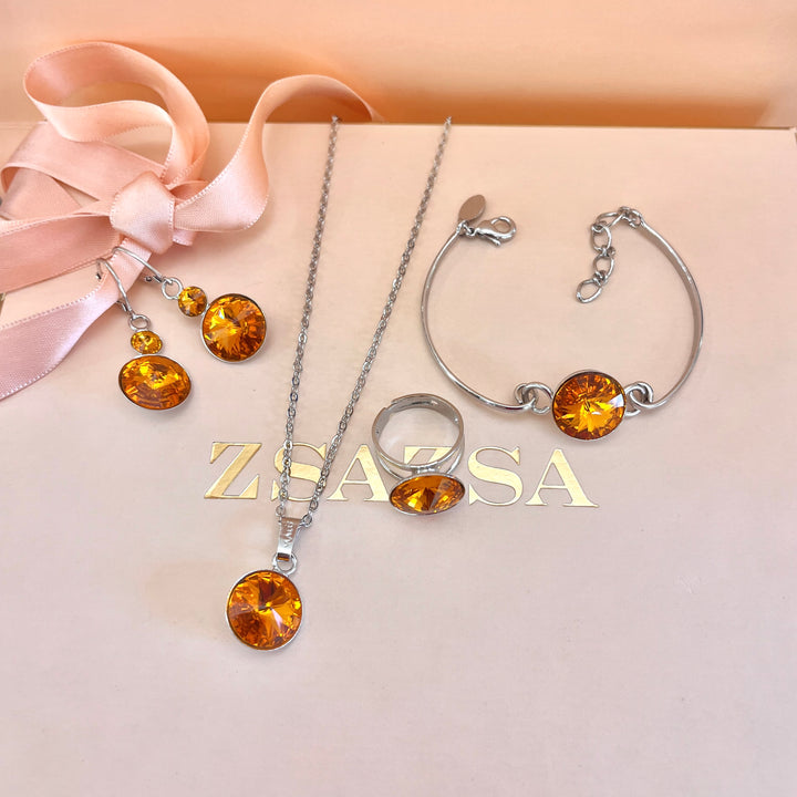 Topaz Swarovski crystals set