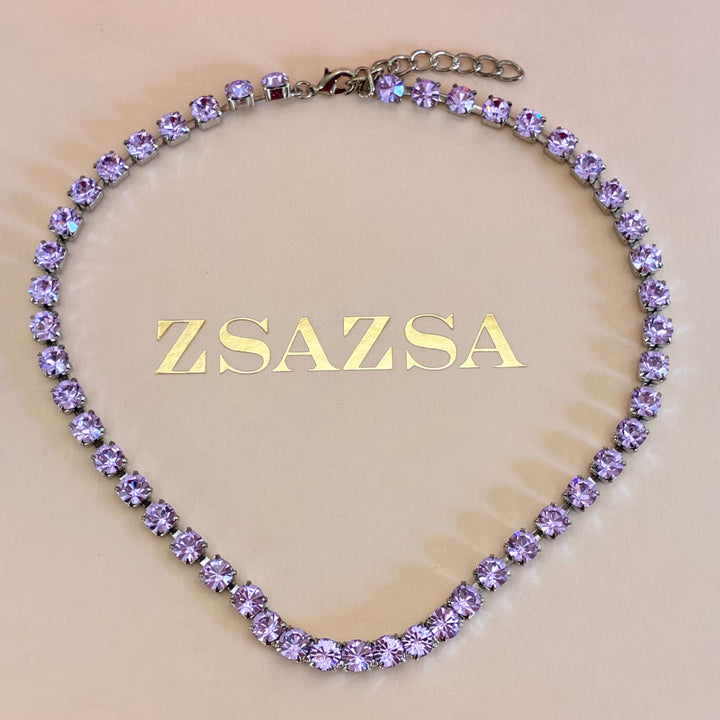 Lilac Swarovski crystals necklace