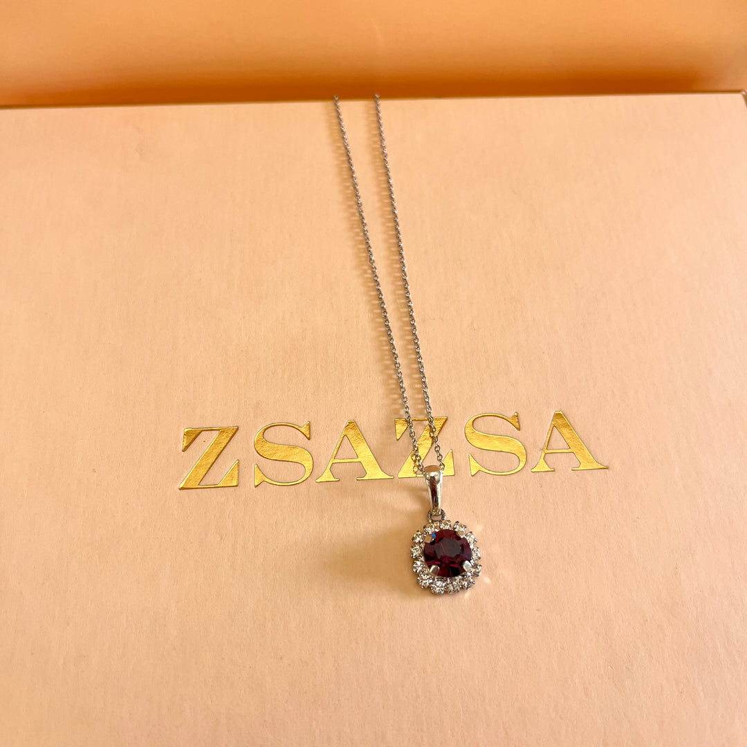 Purple flower preciosa crystals set