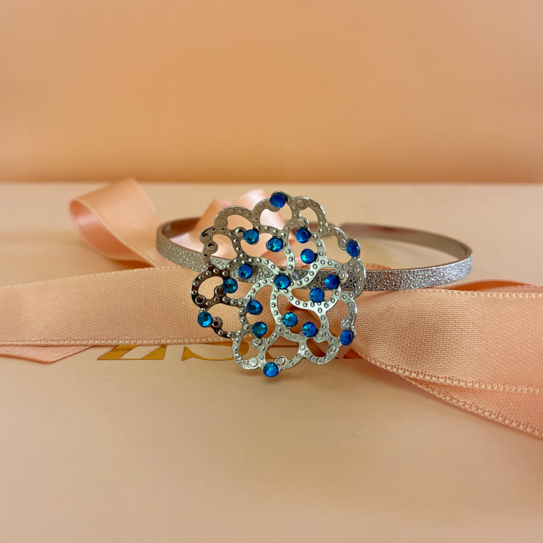 Handmade Royal blue silver set