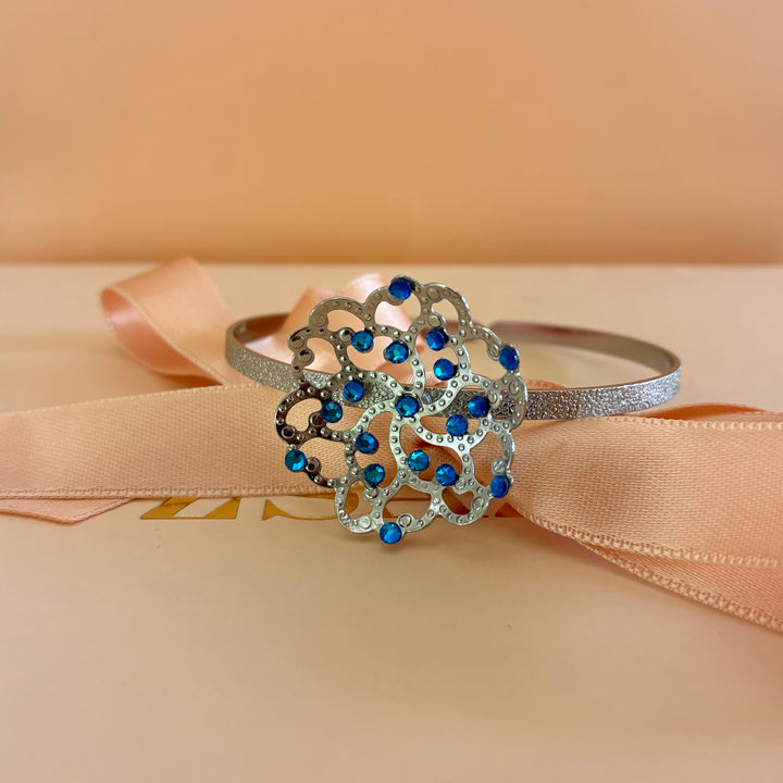 Handmade Royal blue silver set