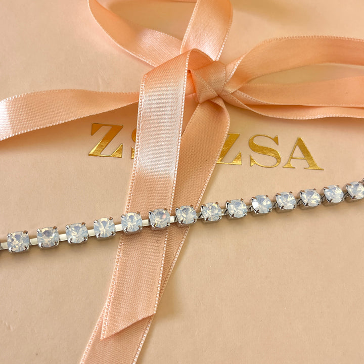 White Swarovski crystals bracelet