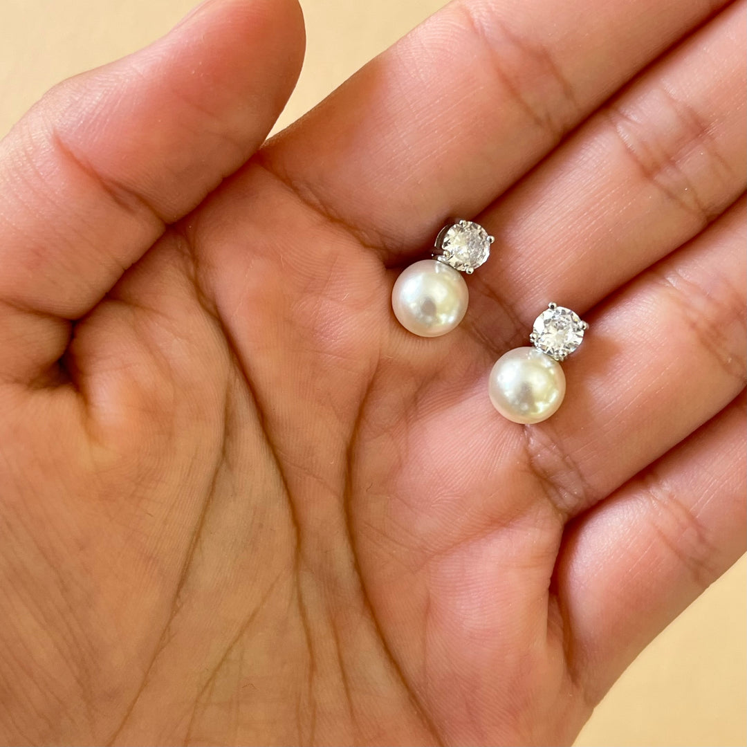 Zircone & pearls studs