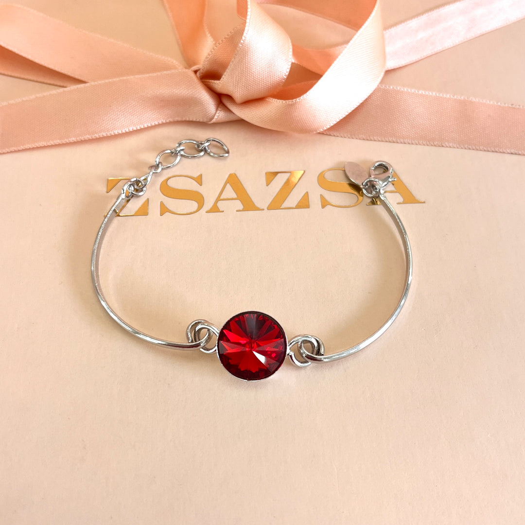 Red Swarovski crystals bracelet