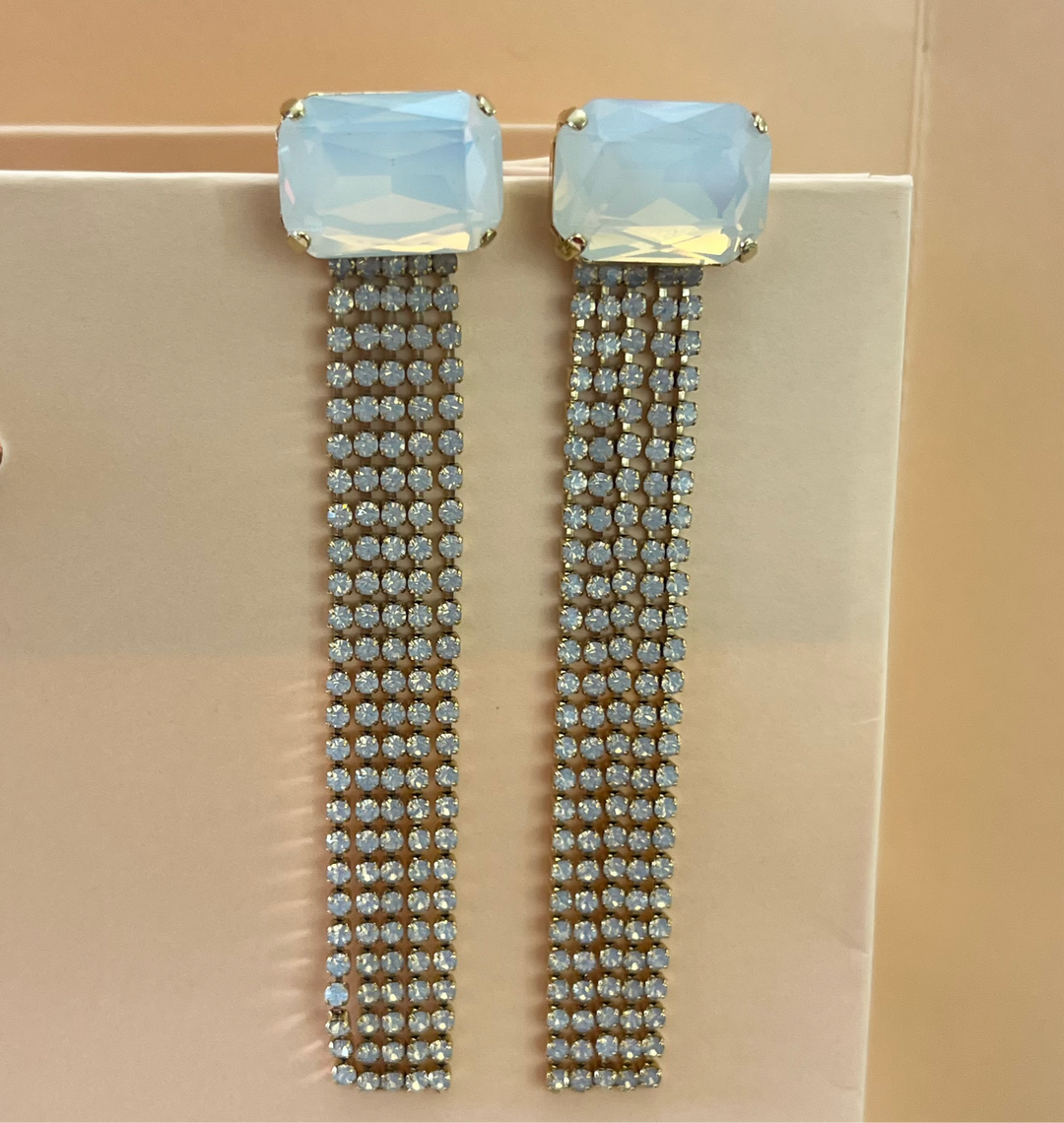 Fringe Swarovski crystals earrings