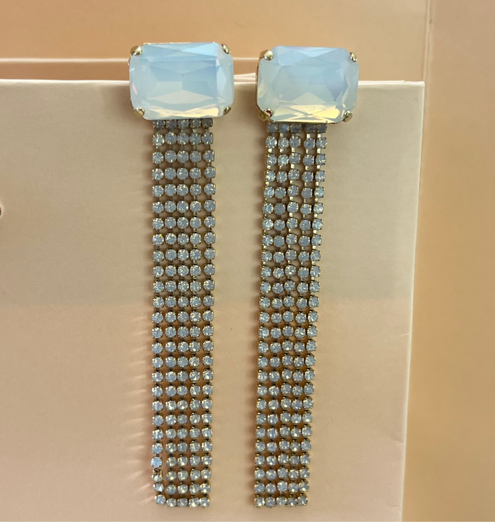 Fringe Swarovski crystals earrings