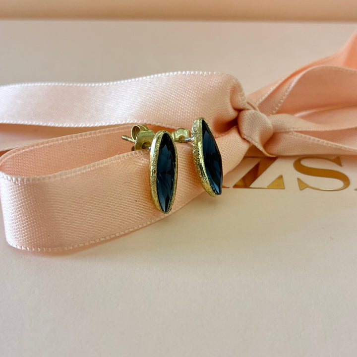 Handmade Swarovski Navy blue studs